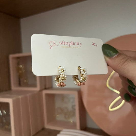 Argollas mini con flores